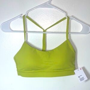 Lululemon NTW Flow Y Nulu Longline Neon Wasabi Green Women’s Size 8 Sports Bra